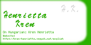 henrietta kren business card